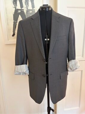 Ralph Lauren Charcoal Pinstripe Two-Button Blazer